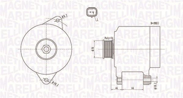 MAGNETI MARELLI kintamosios srovės generatorius 063731653010